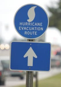 Hurricane Safe Evacuation Sign